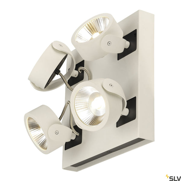 SLV KALU LED 4 Wall and Ceiling luminaire, square, white/black, 3000K, 60° 1000136