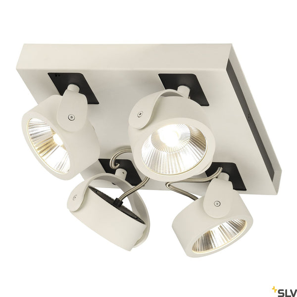 SLV KALU LED 4 Wall and Ceiling luminaire, square, white/black, 3000K, 60° 1000136