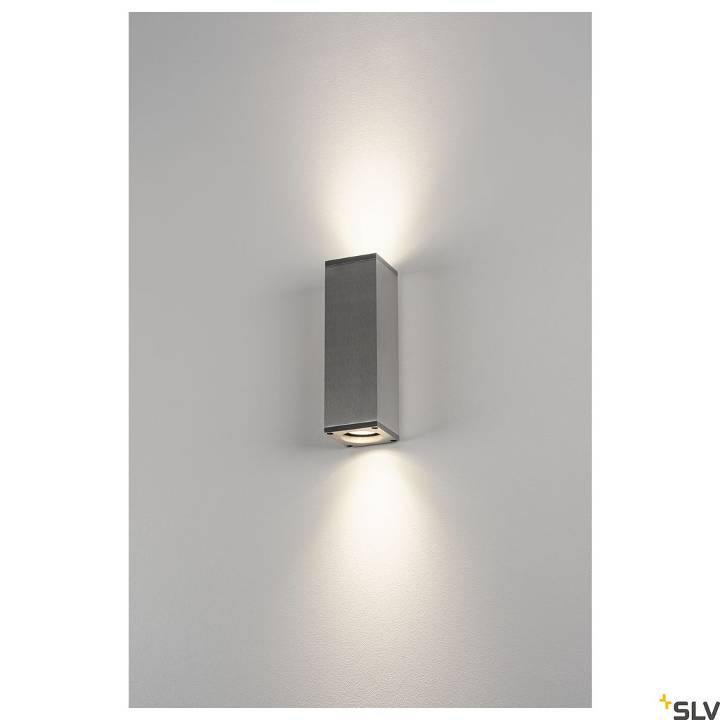SLV THEO UP/DOWN, QPAR51, Wall luminaire, alu brushed, max. 2x50W 1000329