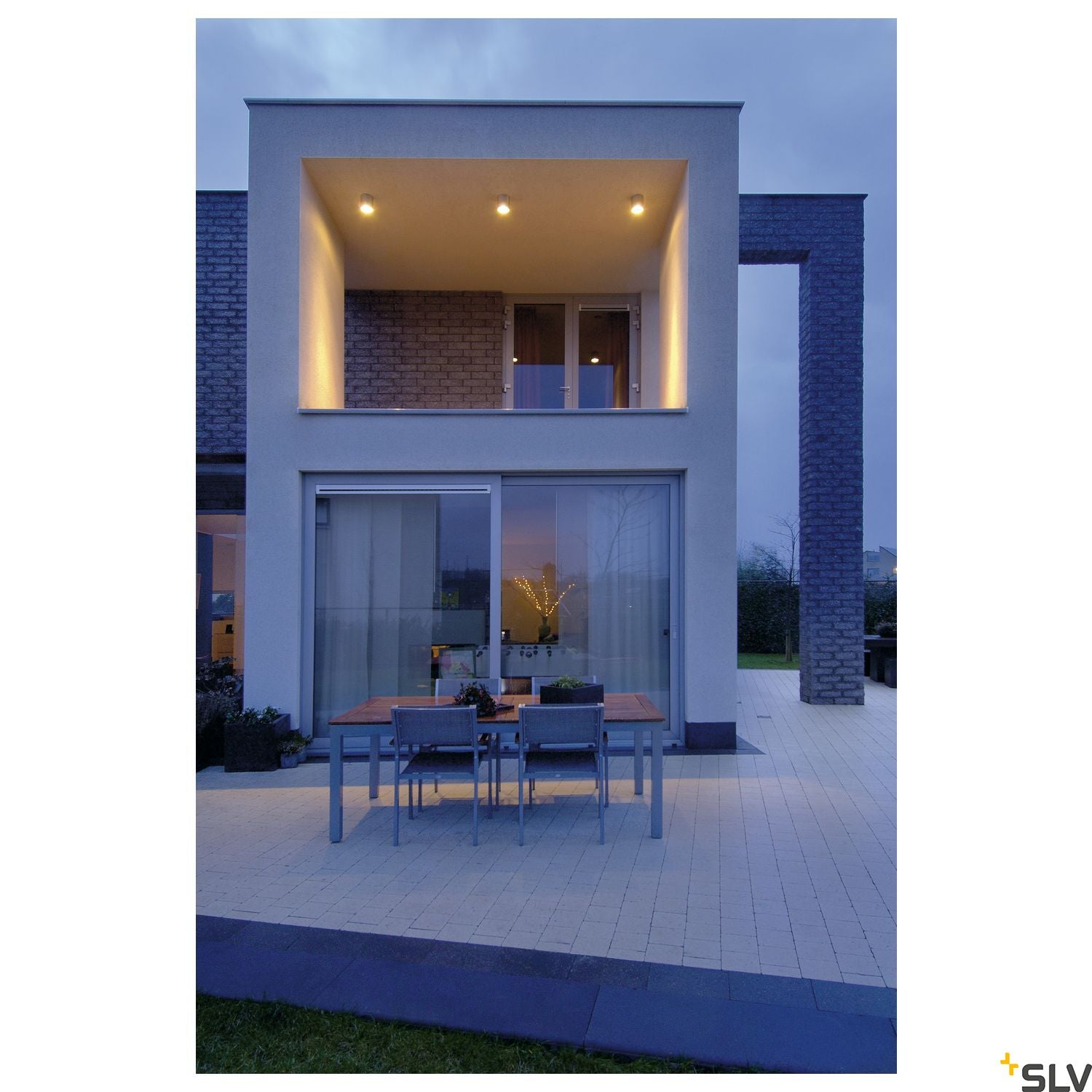 SLV ROX CEILING OUT, QPAR11, Outdoor Ceiling luminaire, alu brushed, max. 50W, IP44 1000332