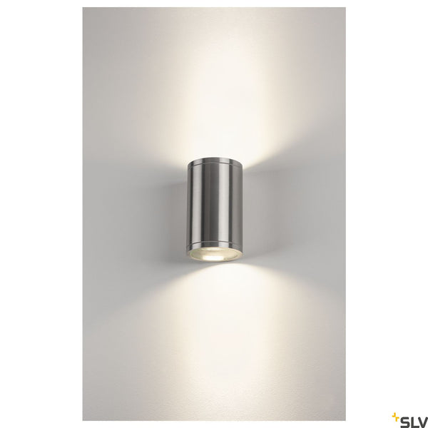 SLV ROX WALL OUT UP/DOWN, QPAR11, Outdoor Wall luminaire, alu brushed, max. 2x50W, IP44 1000334