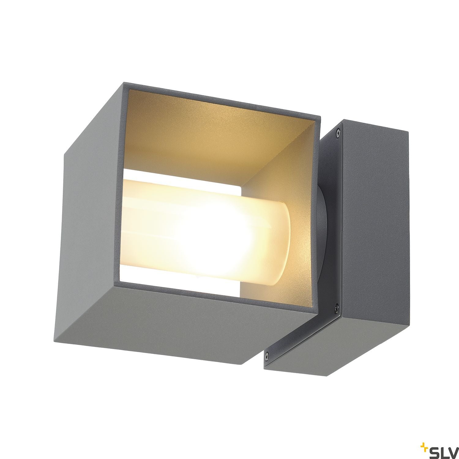 SLV SQUARE TURN, QT14, Outdoor Wall luminaire, silvergrey, max. 42W, IP44 1000335