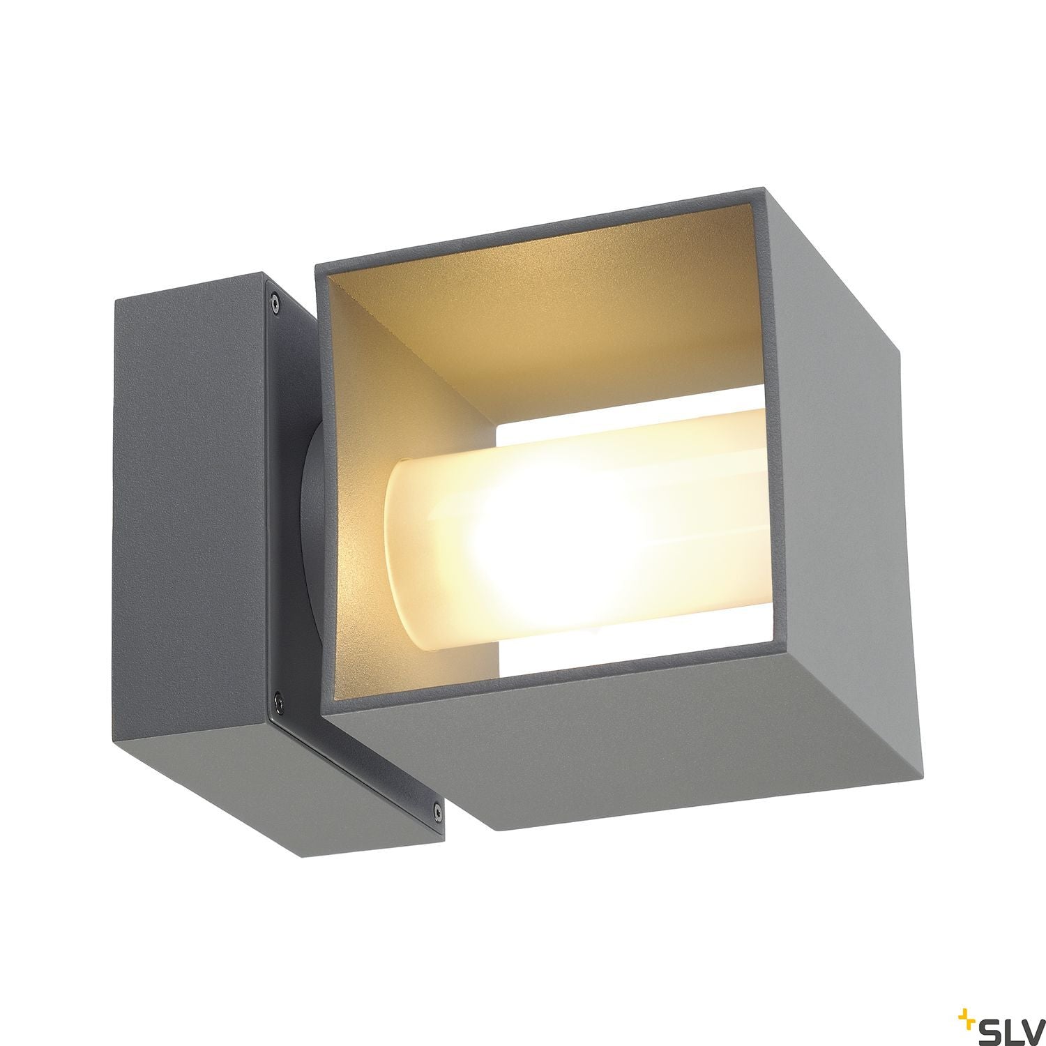 SLV SQUARE TURN, QT14, Outdoor Wall luminaire, silvergrey, max. 42W, IP44 1000335