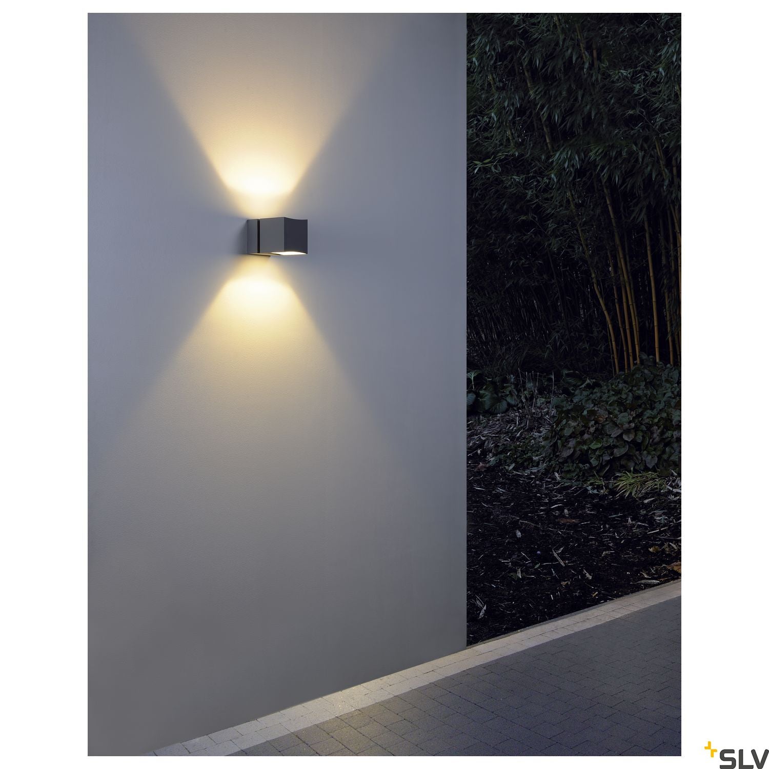 SLV SQUARE TURN, QT14, Outdoor Wall luminaire, silvergrey, max. 42W, IP44 1000335