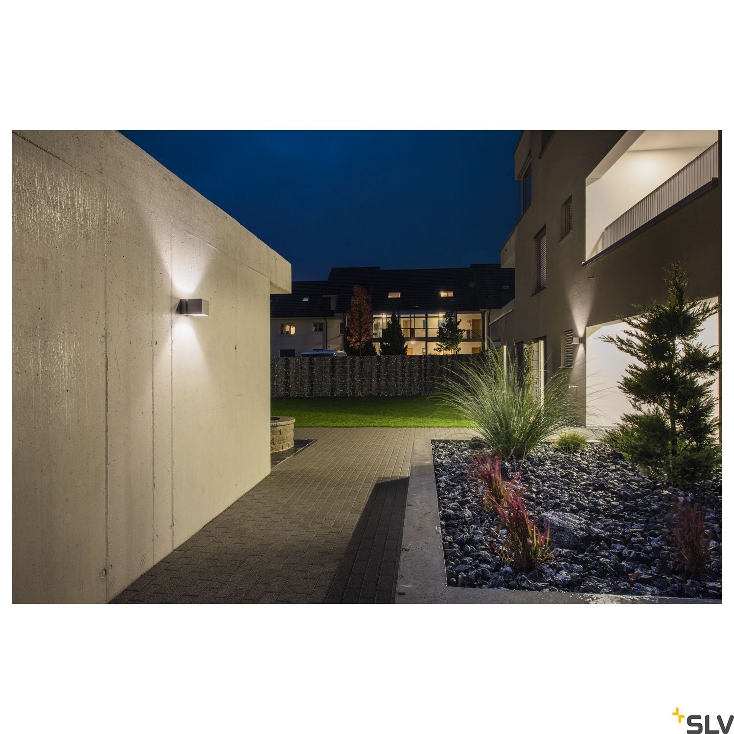 SLV SQUARE TURN, QT14, Outdoor Wall luminaire, silvergrey, max. 42W, IP44 1000335