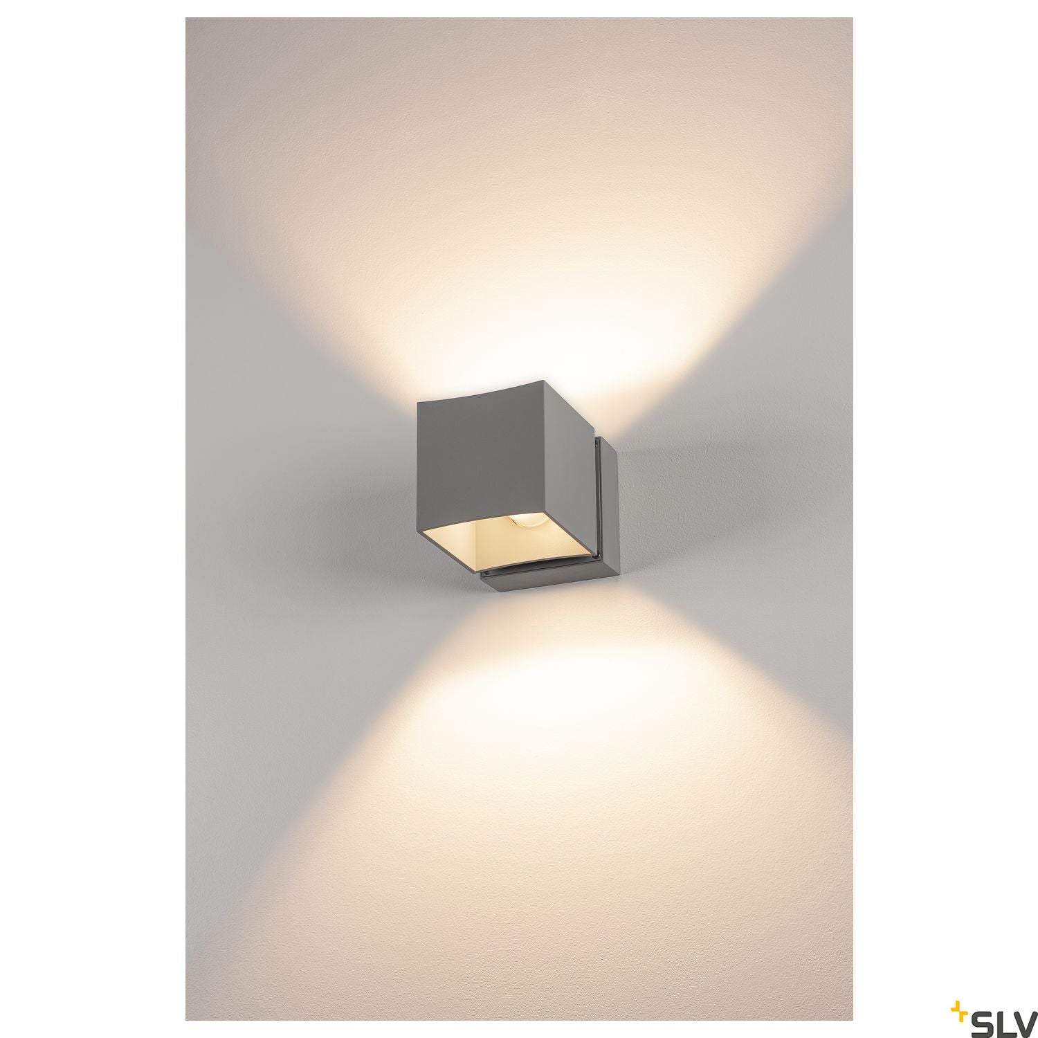 SLV SQUARE TURN, QT14, Outdoor Wall luminaire, silvergrey, max. 42W, IP44 1000335