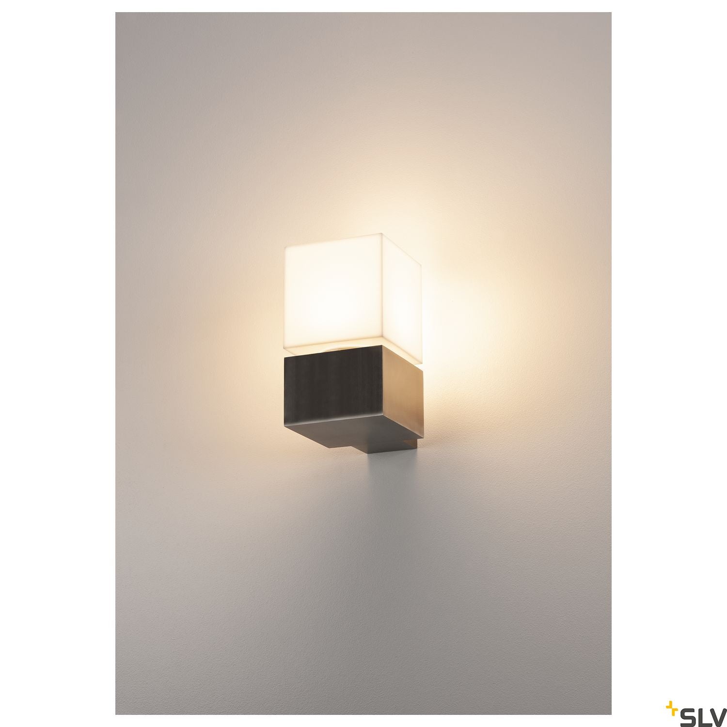 SLV SQUARE WALL, E27, Outdoor Wall luminaire, stainless steel 304, max. 20W, IP44 1000336
