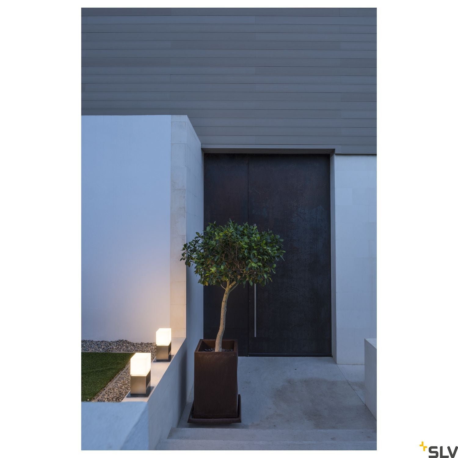SLV SQUARE POLE 30, E27, Outdoor Bollard, stainless steel 304, max. 20W, IP44 1000344
