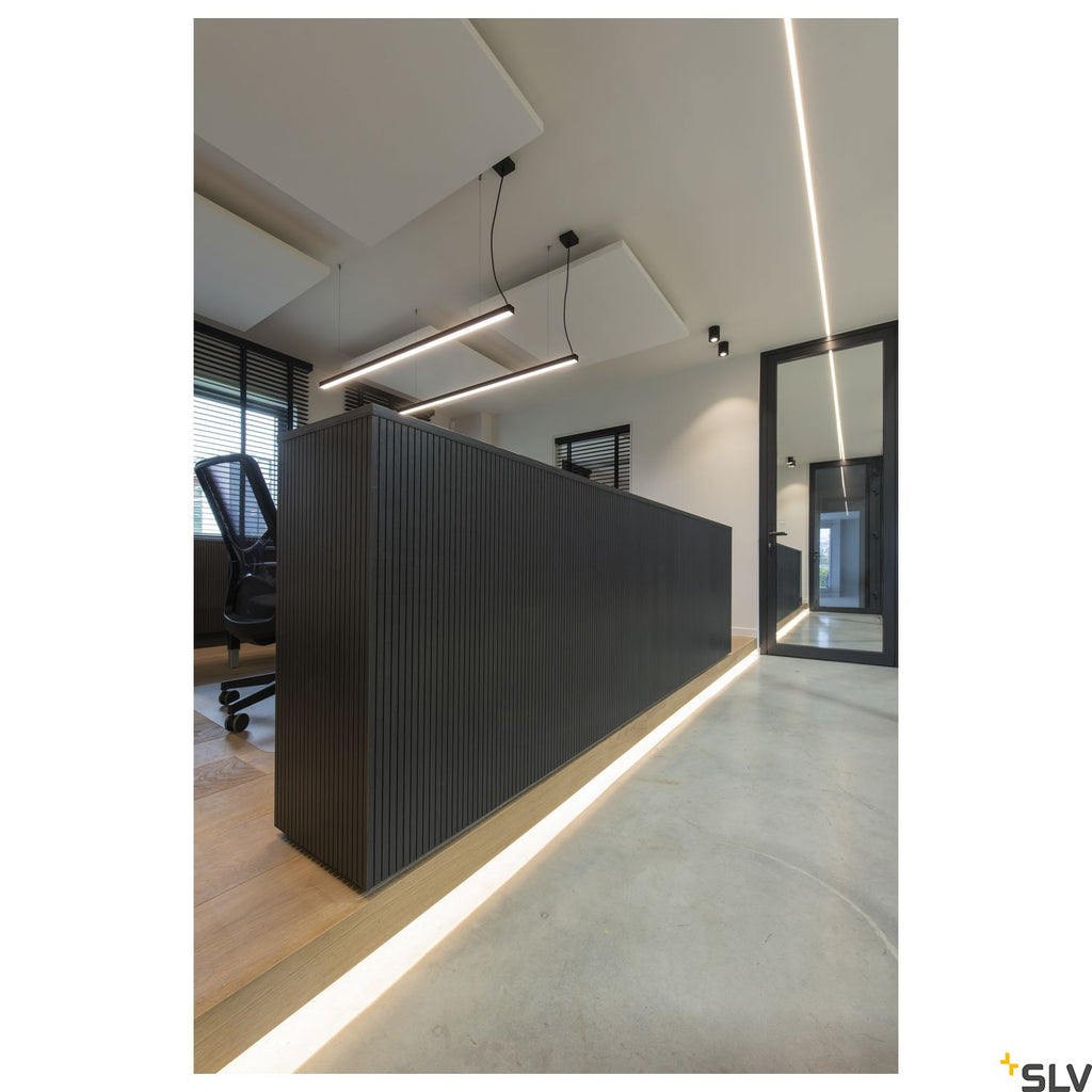 SLV GLENOS pendant, matt black, 2m , 103W, 3000K 1001406