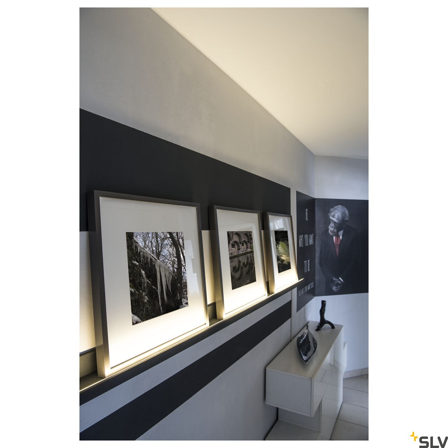 SLV GRAZIA 10 LED Surface profile, flat, grooved, 2m, black 1000462