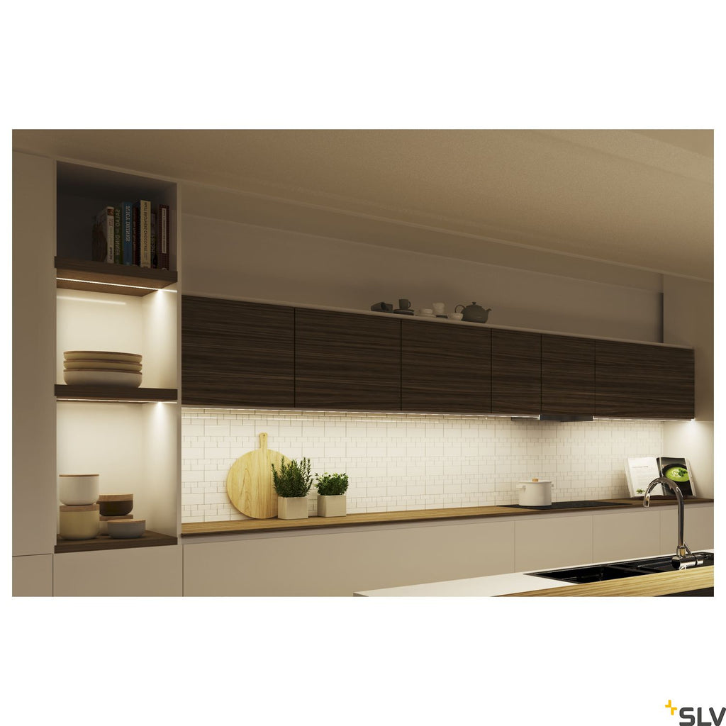SLV GRAZIA 10 LED Surface profile, flat, grooved, 2m, black 1000462