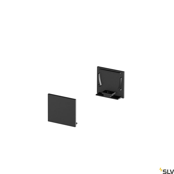 SLV GRAZIA 20 End Cap for GRAZIA Surface profile standard, 2 pcs., flat Version, black 1000567