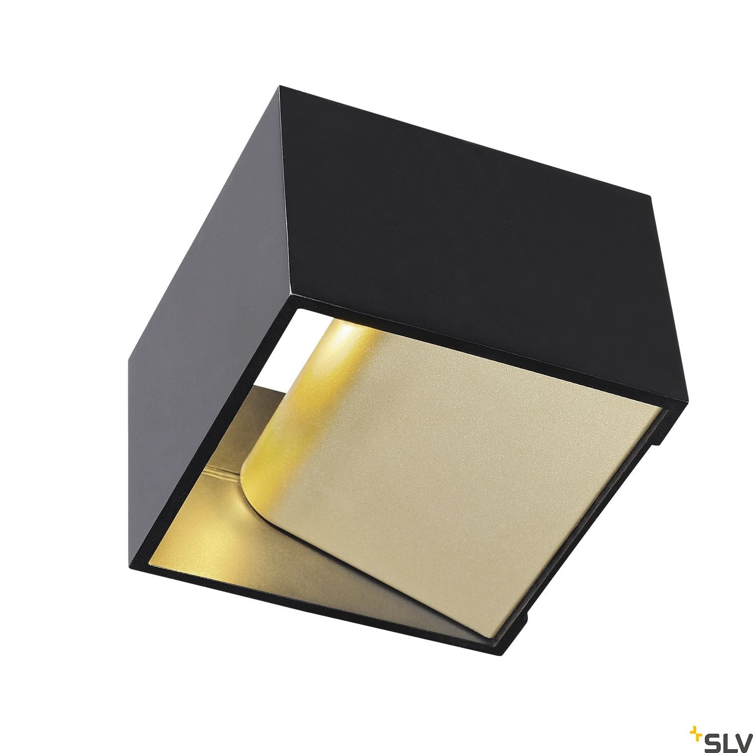SLV LOGS IN LED Wall luminaire, black/brass, 2000K-3000K Dim to Warm 1000638