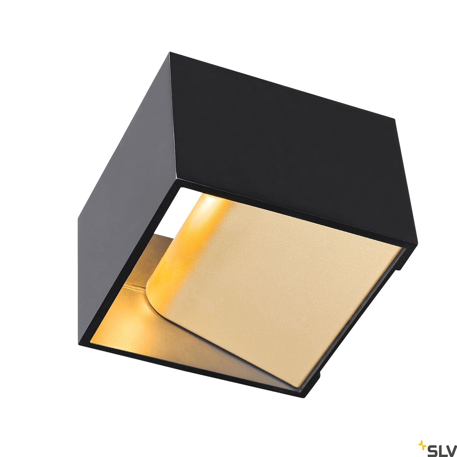 SLV LOGS IN LED Wall luminaire, black/brass, 2000K-3000K Dim to Warm 1000638