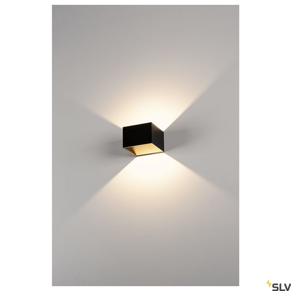 SLV LOGS IN LED Wall luminaire, black/brass, 2000K-3000K Dim to Warm 1000638