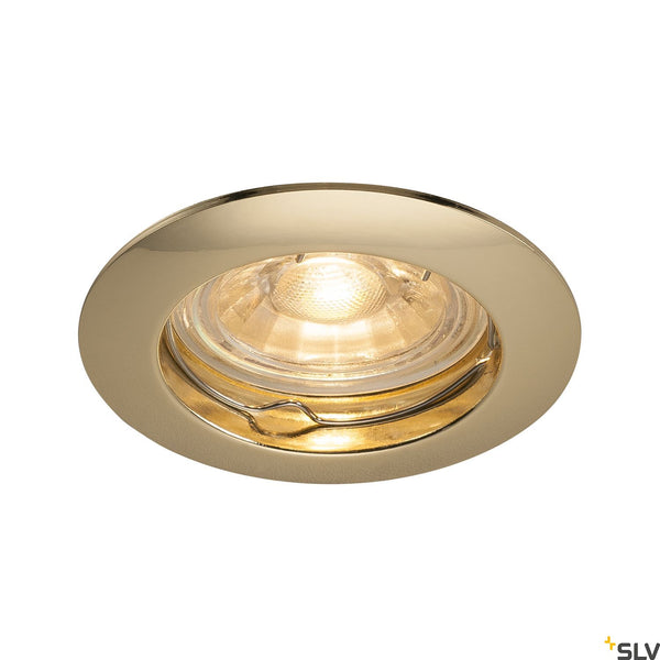 SLV PIKA QPAR51, Recessed ceiling luminaire, non-adjustable, brass, max. 50W 1000716