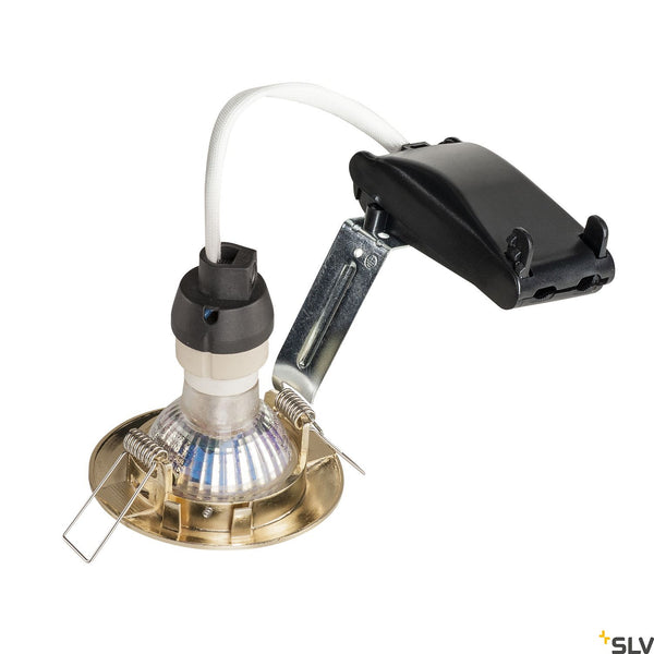 SLV PIKA QPAR51, Recessed ceiling luminaire, non-adjustable, brass, max. 50W 1000716