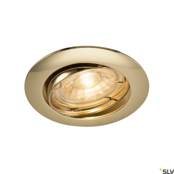 SLV PIKA QPAR51, Recessed ceiling luminaire, adjustable, brass, max. 50W 1000720