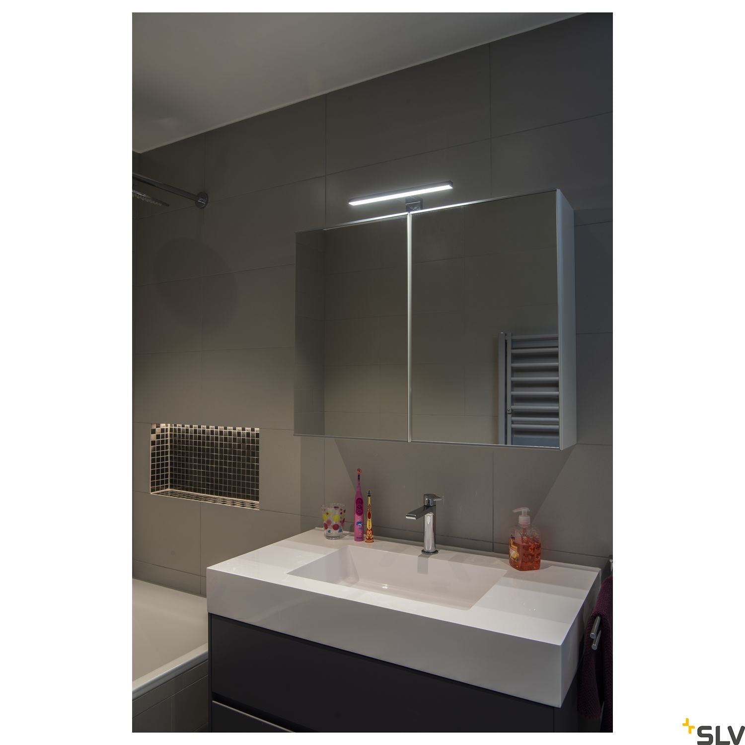 SLV DORISA LED Mirror light, short, chrome,  4000K, IP44 1000777