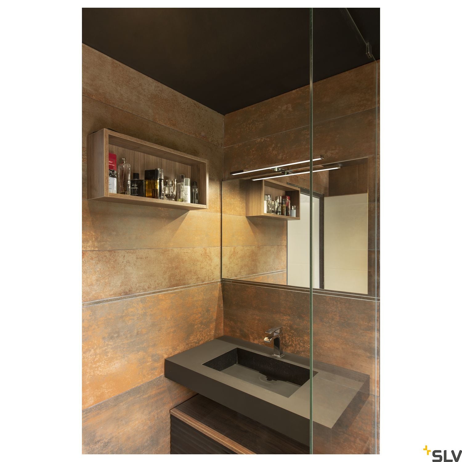 SLV DORISA LED Mirror light, long, chrome,  4000K, IP44 1000780