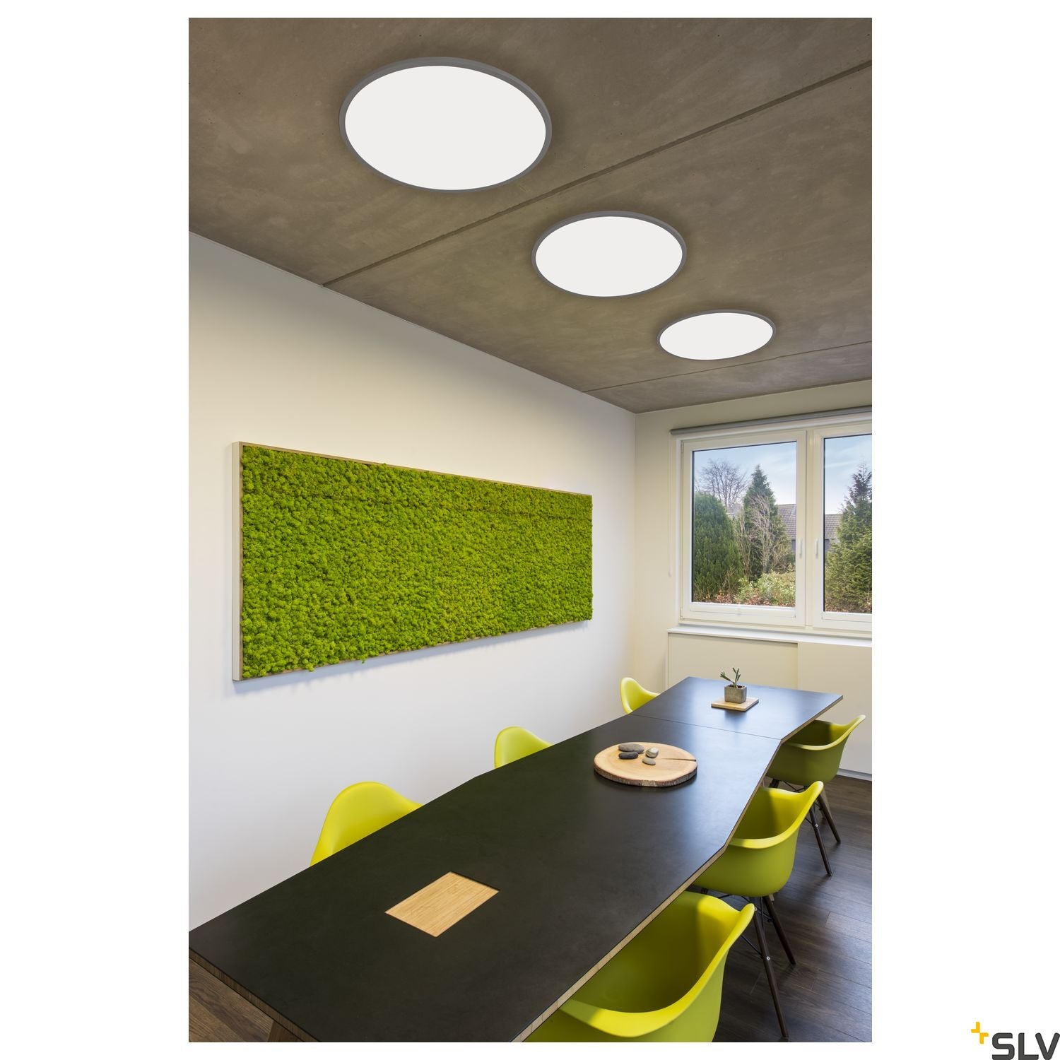 SLV PANEL 60 round, LED Indoor surface-mounted ceiling light, silver-grey, 3000K 1000785