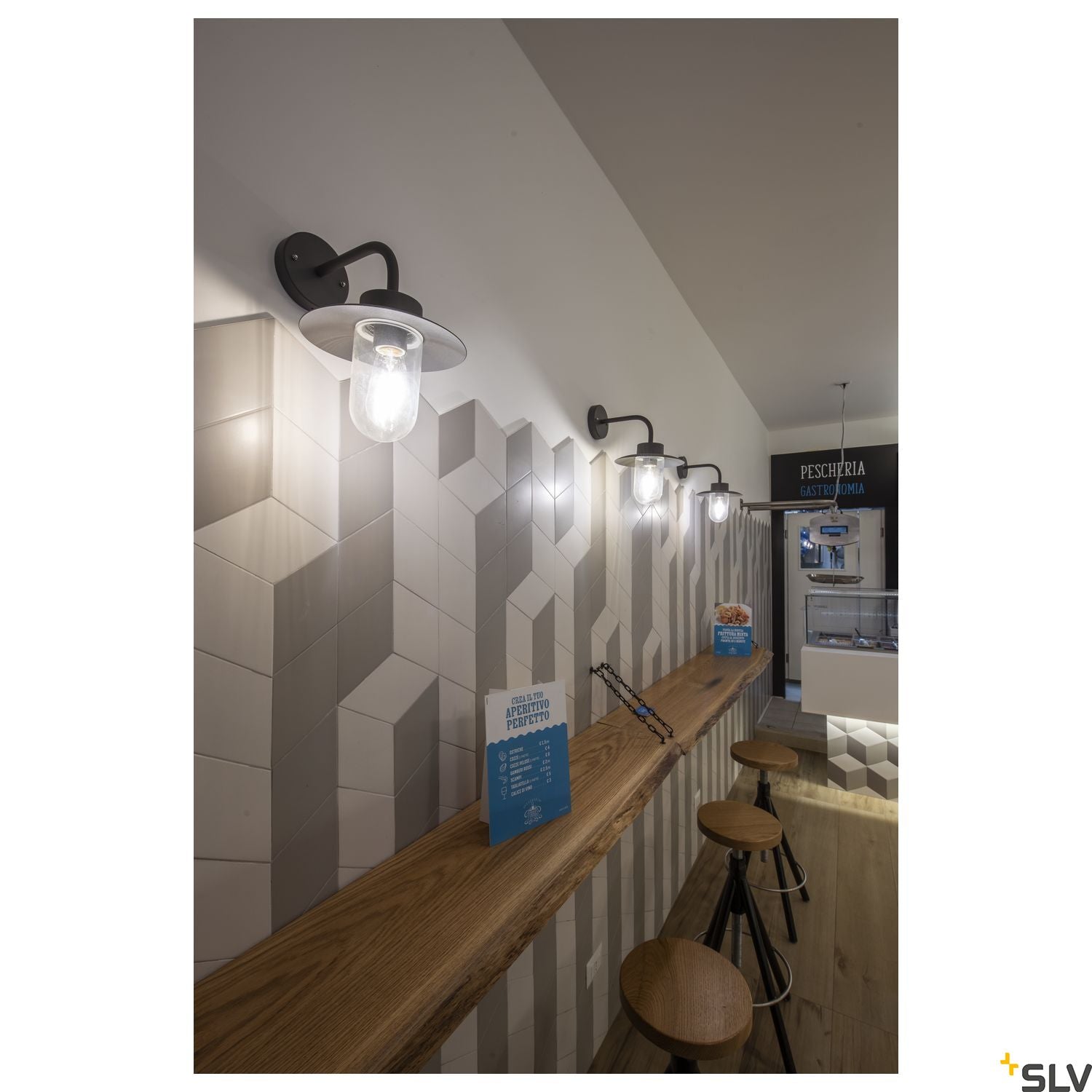 SLV MOLAT E27 Outdoor Wall luminaire, anthracite, max. 60W, IP44 1000820