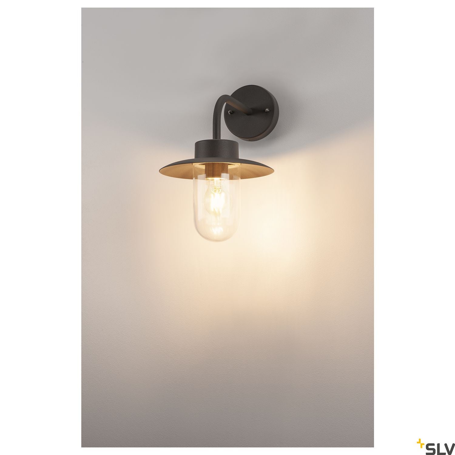 SLV MOLAT E27 Outdoor Wall luminaire, anthracite, max. 60W, IP44 1000820