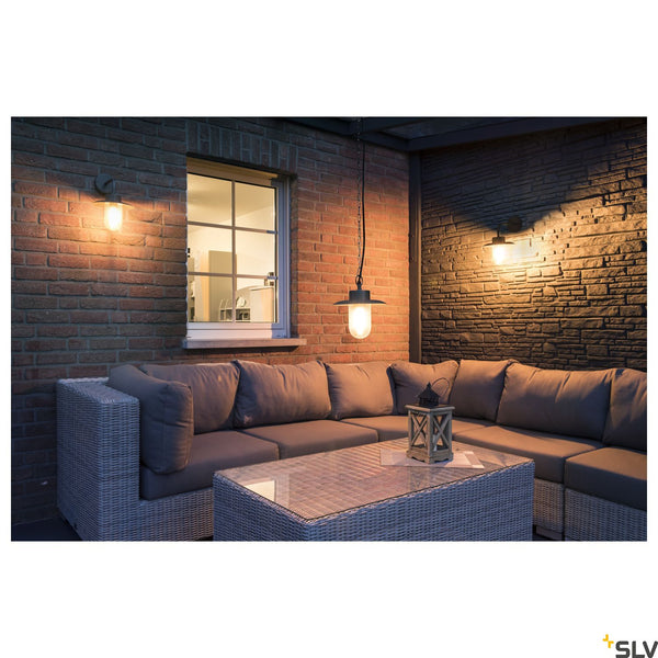 SLV MOLAT E27 Outdoor Pendant luminaire, anthracite, max. 60W, IP44 1000821
