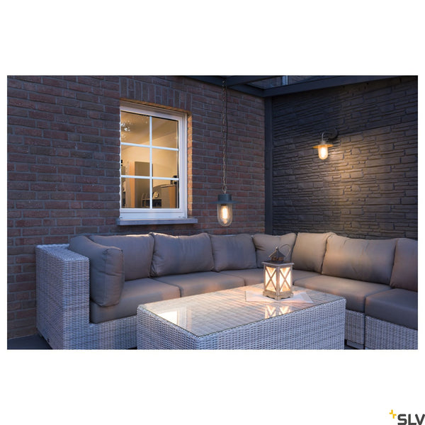 SLV MOLAT E27 Outdoor Pendant luminaire, anthracite, max. 60W, IP44 1000821