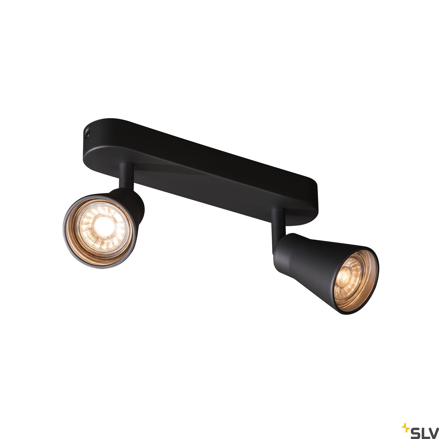SLV AVO CW Double, Indoor surface-mounted wall and ceiling light, QPAR51, black, max. 50W 1000889