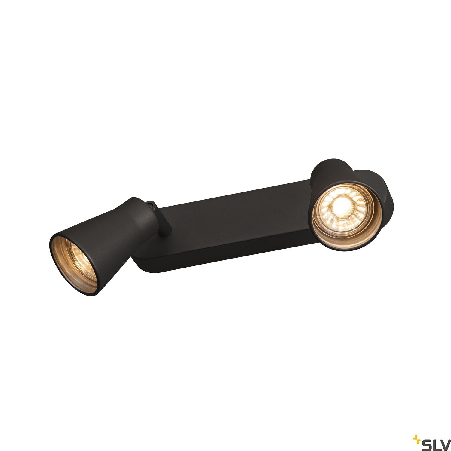 SLV AVO CW Double, Indoor surface-mounted wall and ceiling light, QPAR51, black, max. 50W 1000889