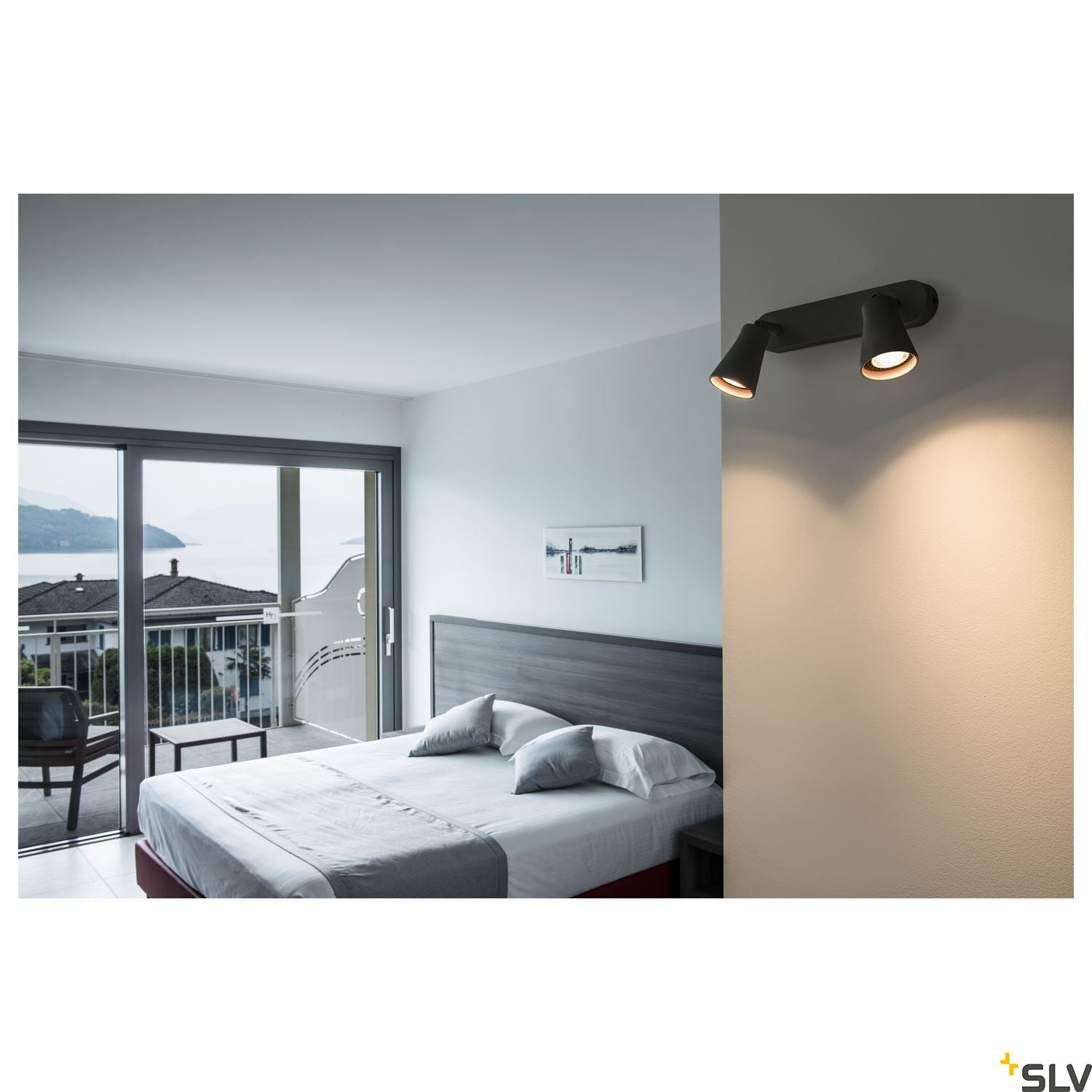SLV AVO CW Double, Indoor surface-mounted wall and ceiling light, QPAR51, black, max. 50W 1000889