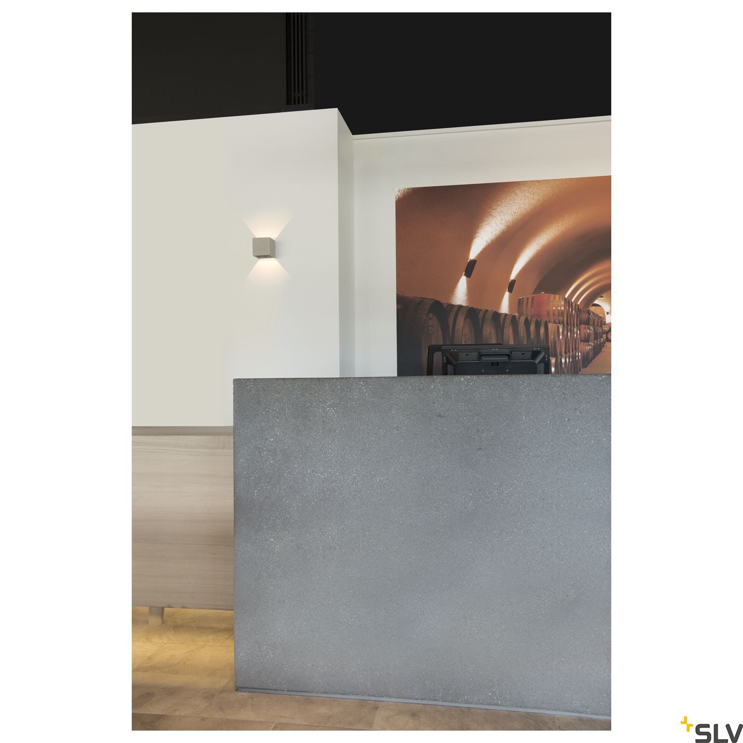 SLV SOLID CUBE Wall luminaire, QT14, grey, max. 25W 1000910