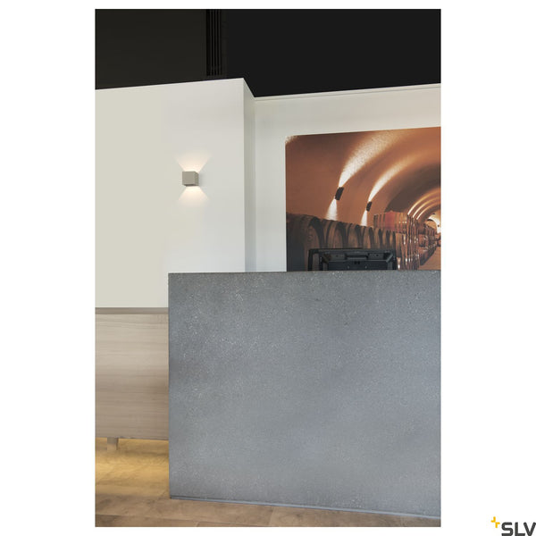 SLV SOLID CUBE Wall luminaire, QT14, grey, max. 25W 1000910
