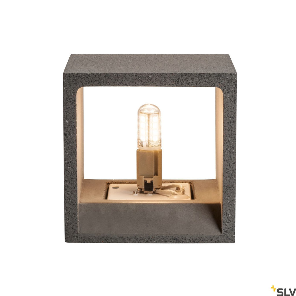 SLV SOLID CUBE Wall luminaire, QT14, black sandstone, max. 25W 1000911