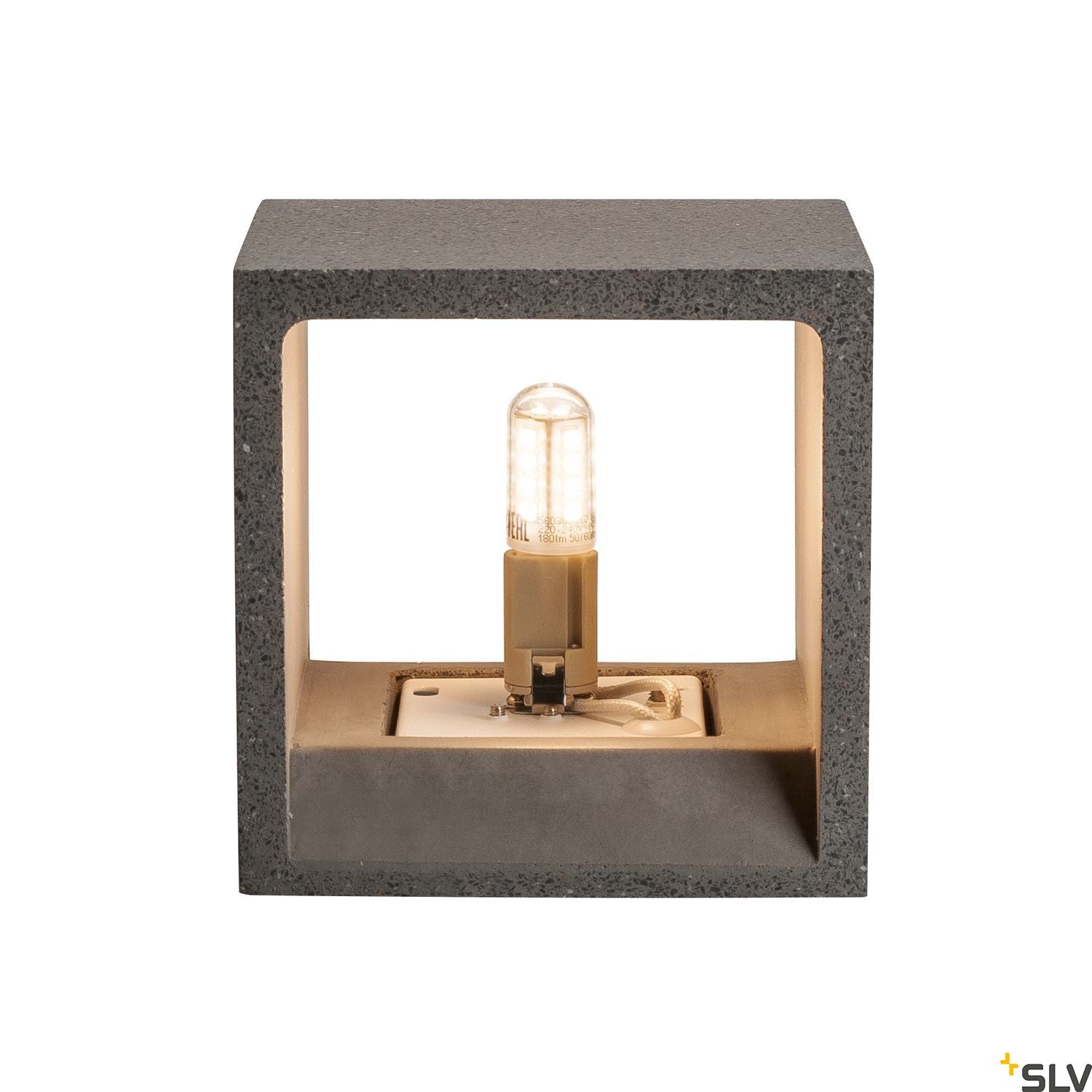 SLV SOLID CUBE Wall luminaire, QT14, black sandstone, max. 25W 1000911