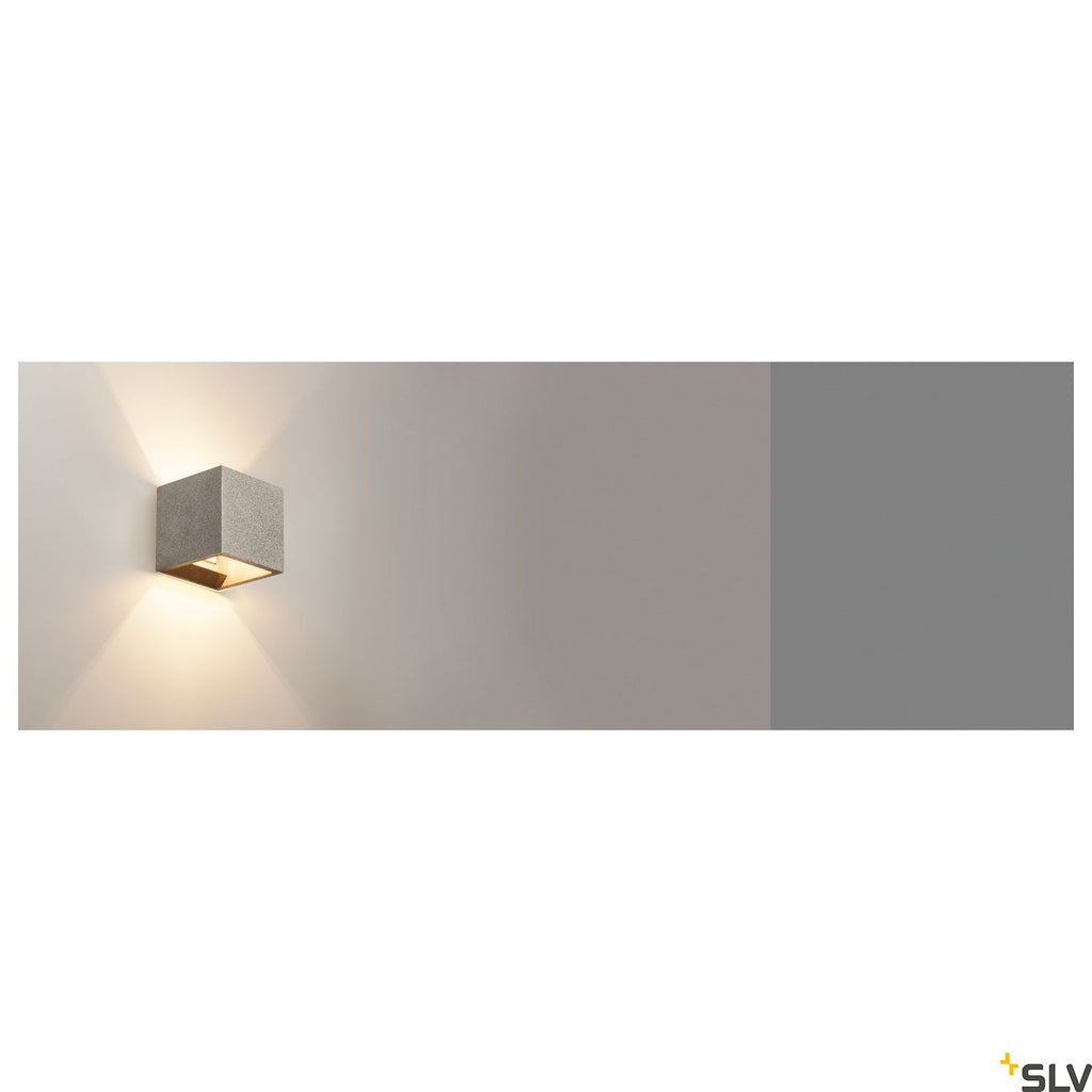 SLV SOLID CUBE Wall luminaire, QT14, black sandstone, max. 25W 1000911