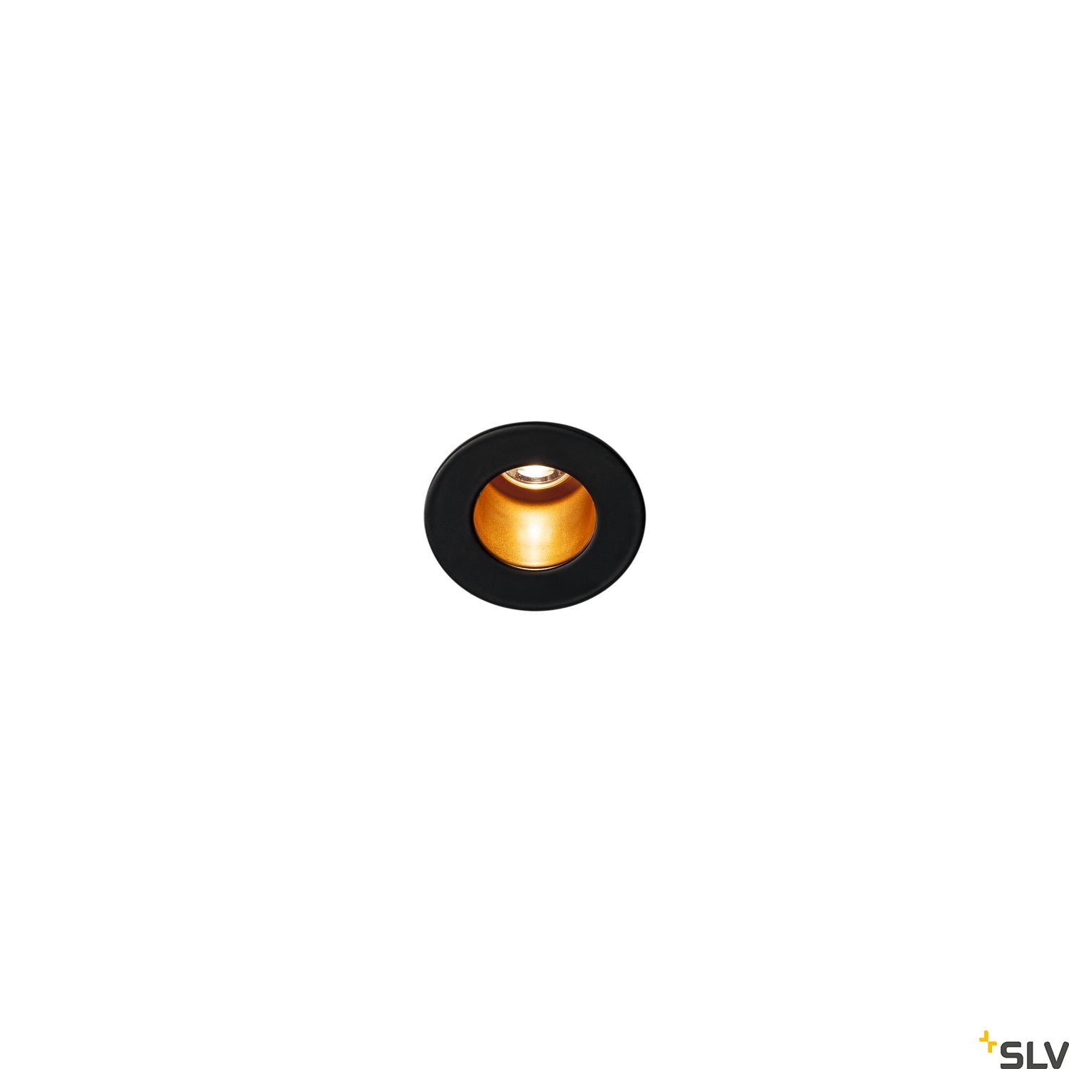 SLV TRITON MINI LED Recessed ceiling luminaire, black/gold, 3000K, 12° 1000917