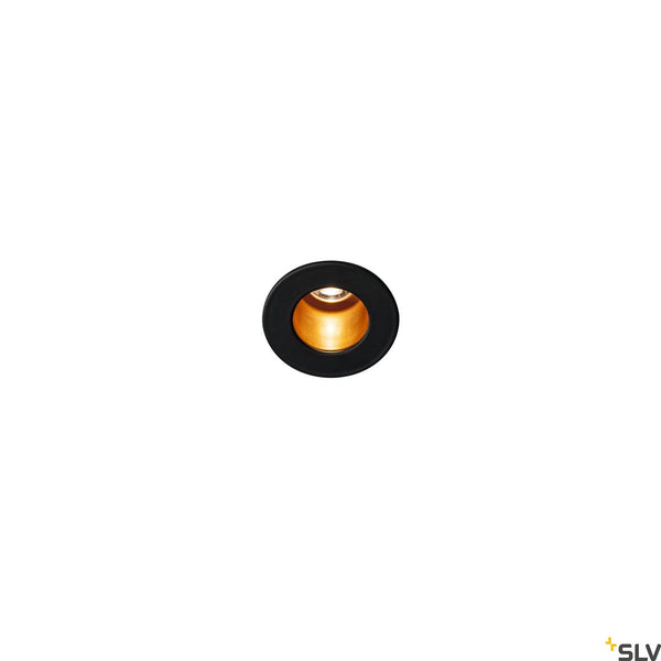 SLV TRITON MINI LED Recessed ceiling luminaire, black/gold, 3000K, 12° 1000917