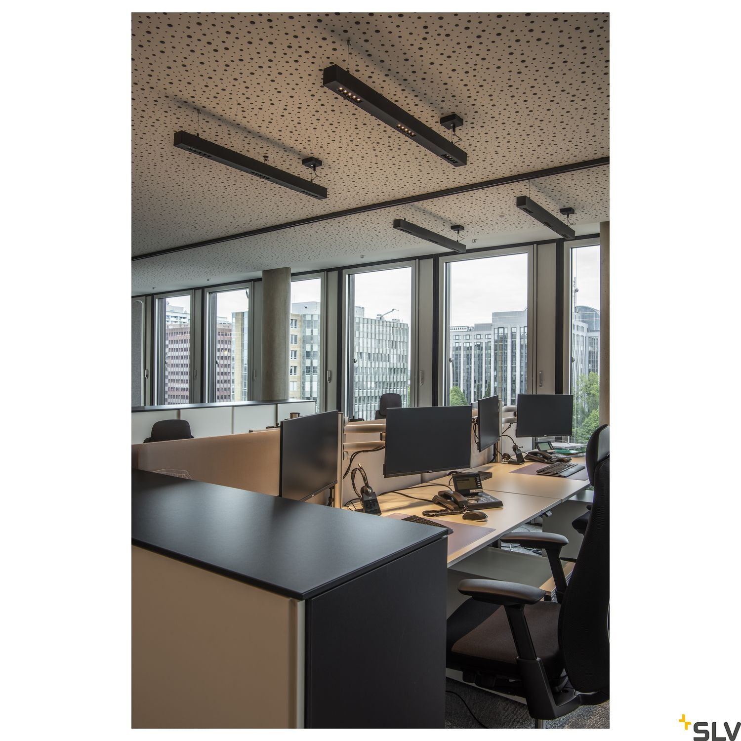 SLV Q-LINE PD, LED Indoor pendant light, 1m, BAP, black, 3000K 1000927