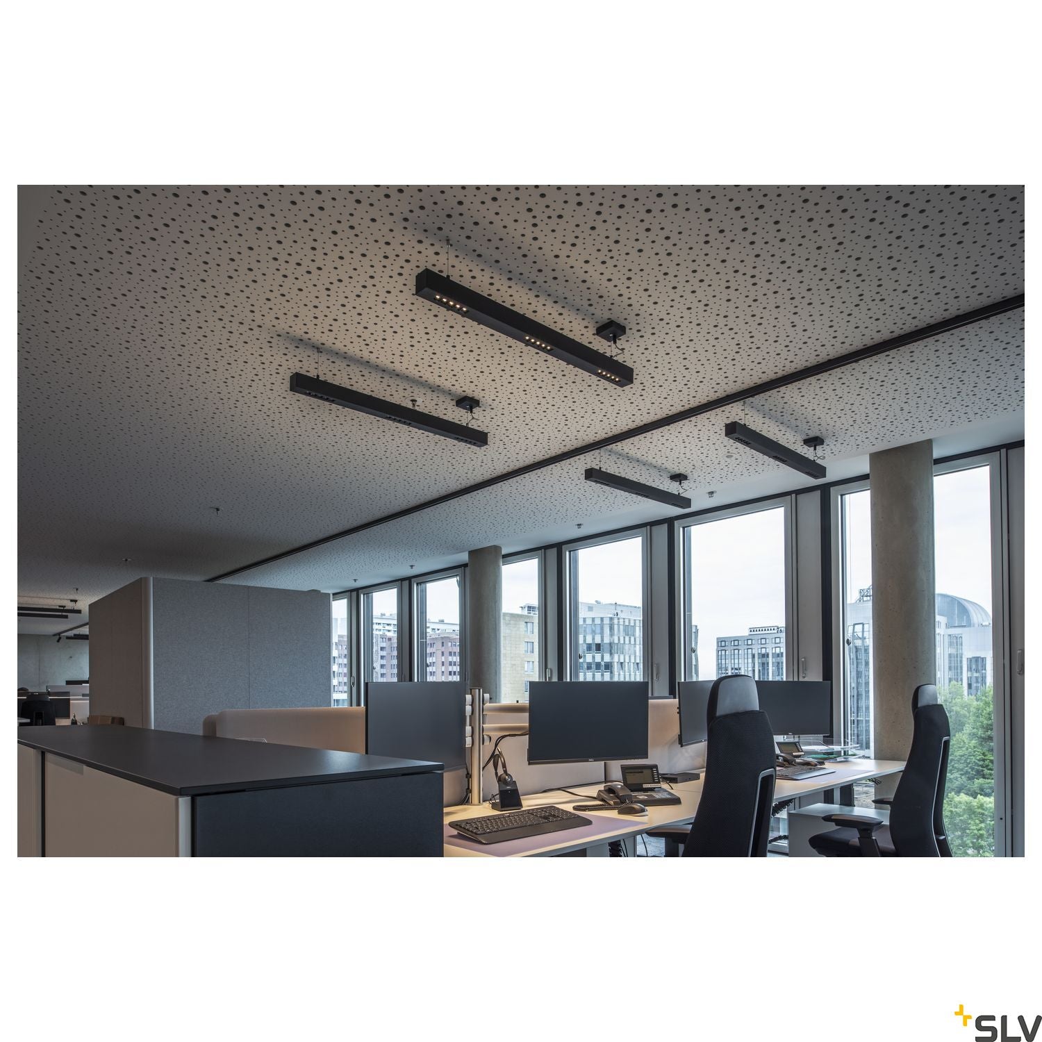 SLV Q-LINE PD, LED Indoor pendant light, 1m, BAP, black, 3000K 1000927