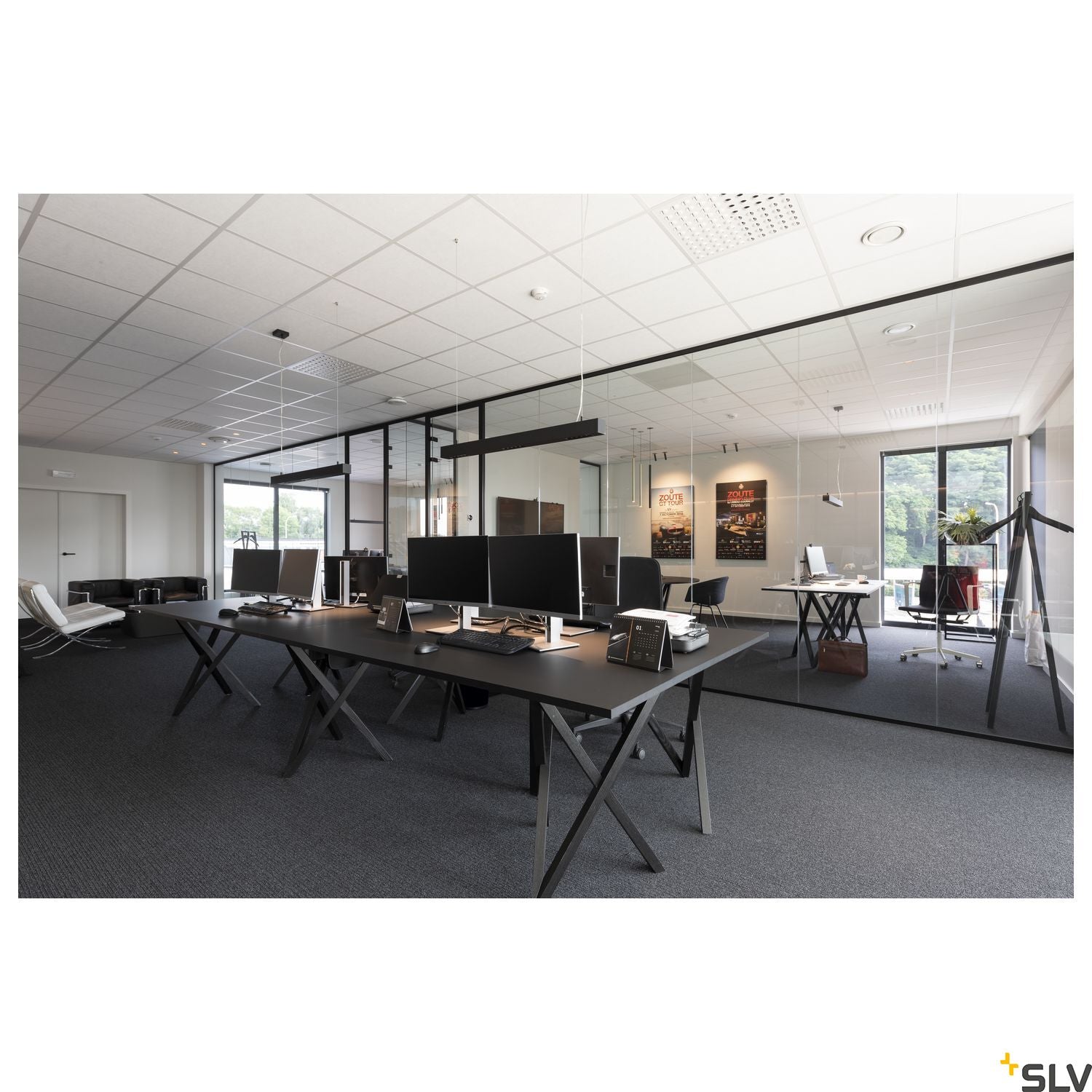 SLV Q-LINE PD, LED Indoor pendant light, 1m, BAP, black, 3000K 1000927