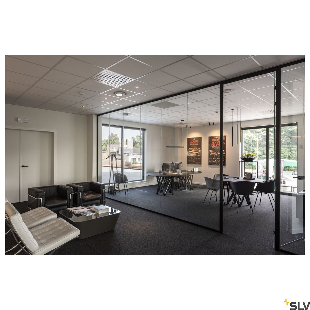 SLV KARPO 30 single spot, recessed ceiling light, flat canopy, black, 7.5W LED, 3000K, 152380