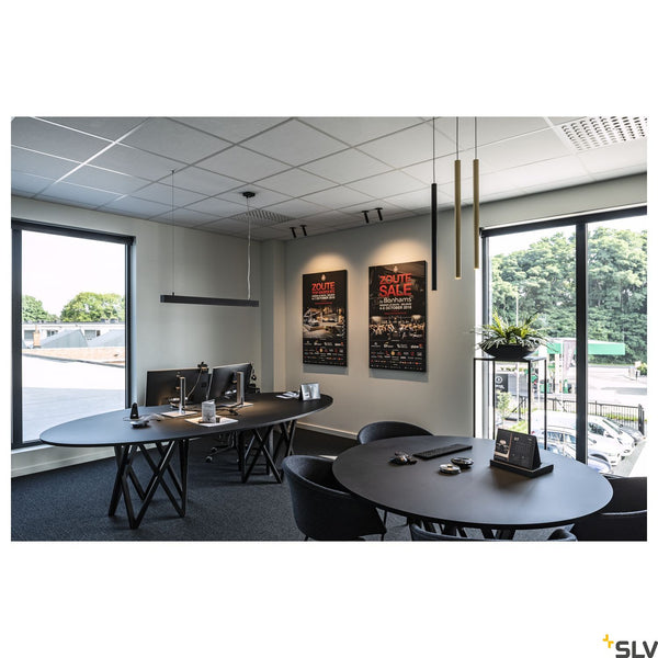 SLV HELIA 60, pendant, LED, 3000K, round, black, flat canopy for recessed installation, 7.5W 158400