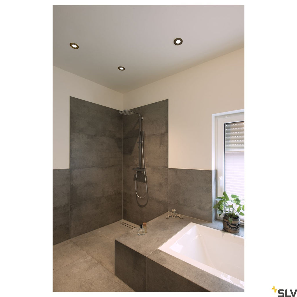 SLV KAMUELA ECO LED Fire-rated Recessed ceiling luminaire, black, 3000K, 38°, dimmable, IP65 1001015