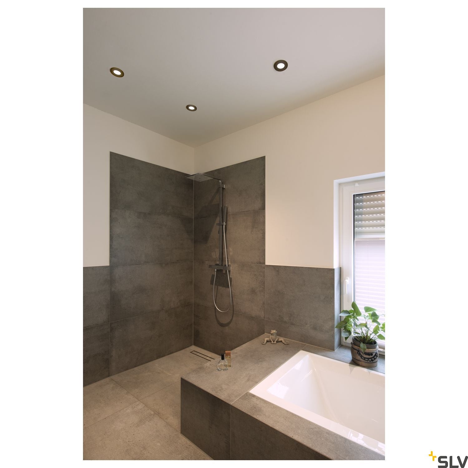 SLV KAMUELA ECO LED Fire-rated Recessed ceiling luminaire, black, 3000K, 38°, dimmable, IP65 1001015