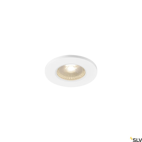 SLV KAMUELA ECO LED Fire-rated Recessed ceiling luminaire, white, 3000K, 38°, dimmable, IP65 1001016