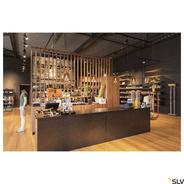 SLV FENDA E27 pendant, black, without canopy, without shade, open cable 132660