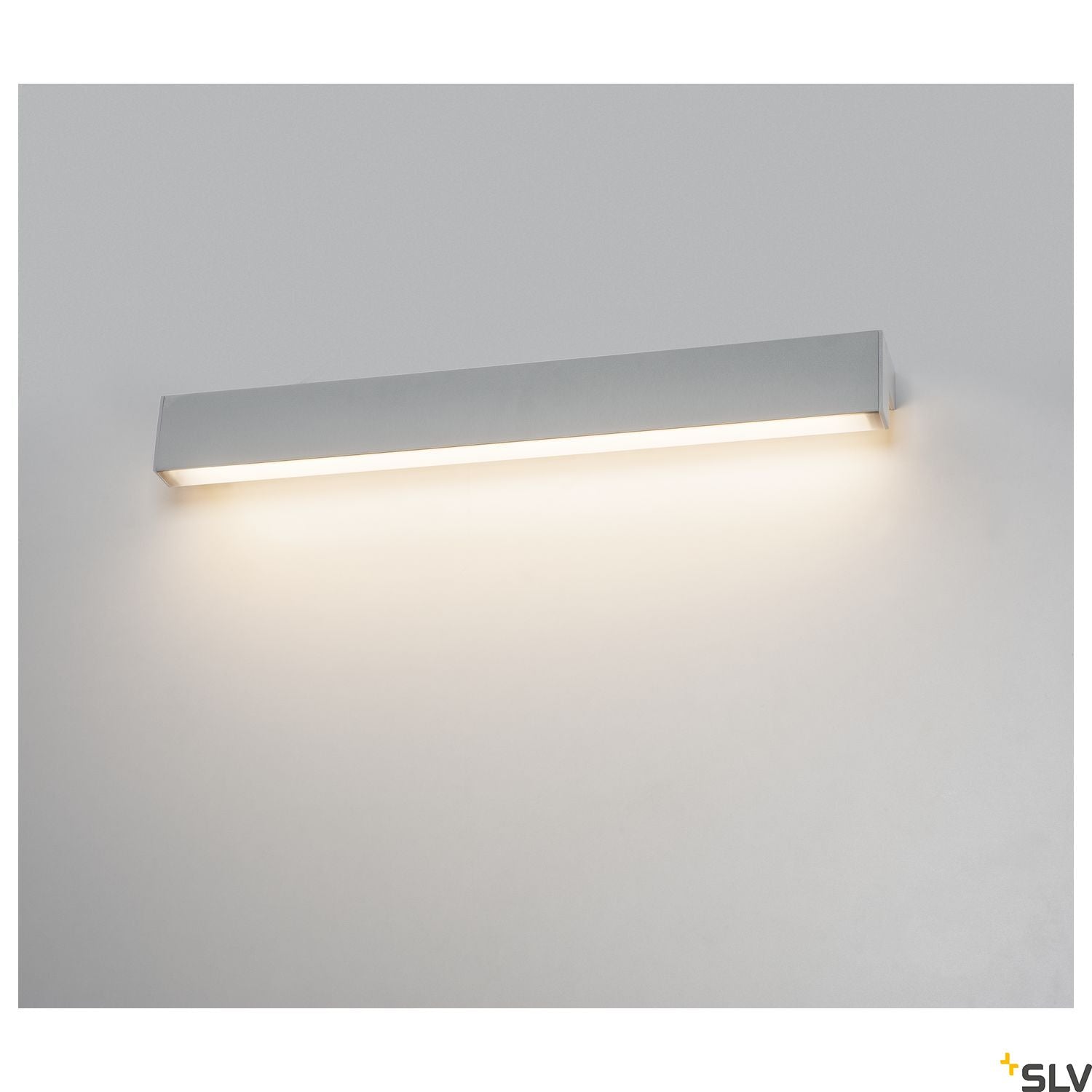 SLV L-LINE 60 LED, wall and ceiling light, IP44, 3000K, 700lm, silver grey 1001300