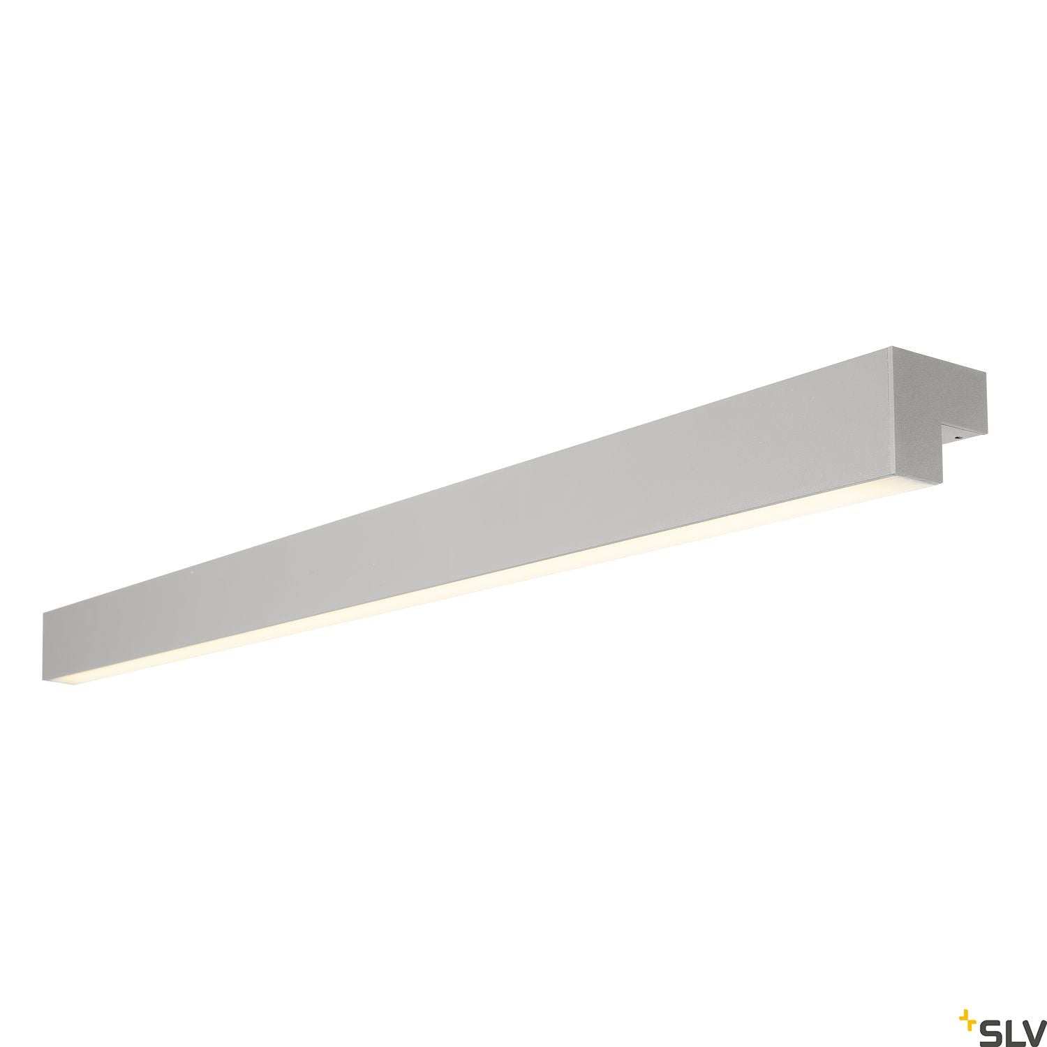SLV L-LINE 120 LED, wall and ceiling light, IP44, 3000K, 3000lm, silver 1001304